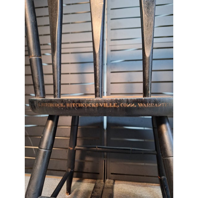 Hitchcock Vintage Hitchcock Mid 20th Century Maple and Lacquered Side Chair For Sale - Image 4 of 4