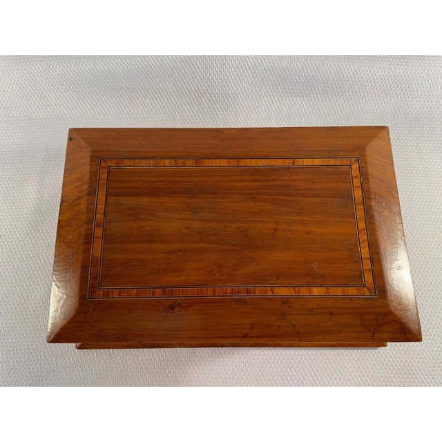 1970s Solid Teakwood Artisan Marquetry Letter Box For Sale - Image 6 of 13