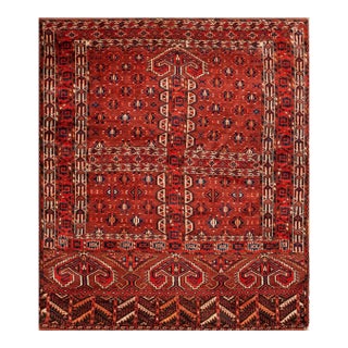 19th Century Turkmen Engsi Carpet ( 4 7" x 5'2" - 140 x 157 ) For Sale