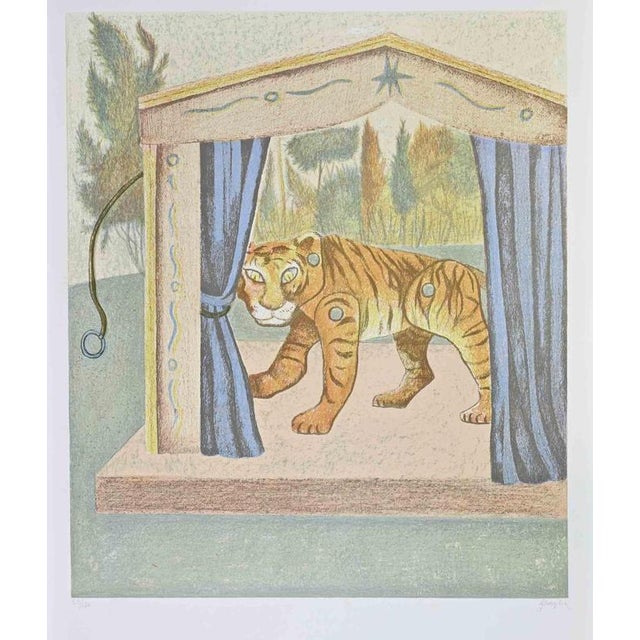 Enrico Benaglia, The Tiger, Lithograph 1990s, Lithograph For Sale - Image 3 of 3
