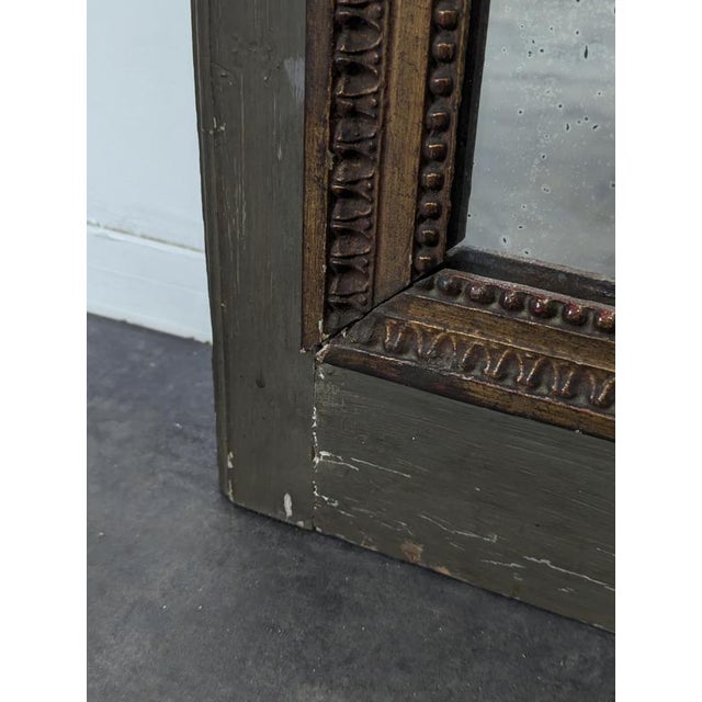 Wood Louis XVI Style Trumeau with Decorative Panel and Mirror For Sale - Image 7 of 9
