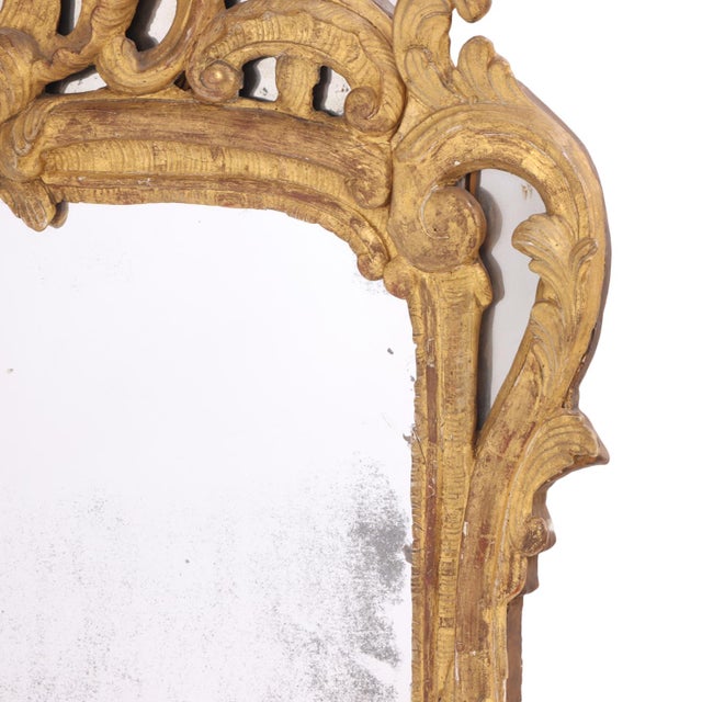 18th Century A Small French Giltwood and Carved Mirror, 18th C. For Sale - Image 5 of 9
