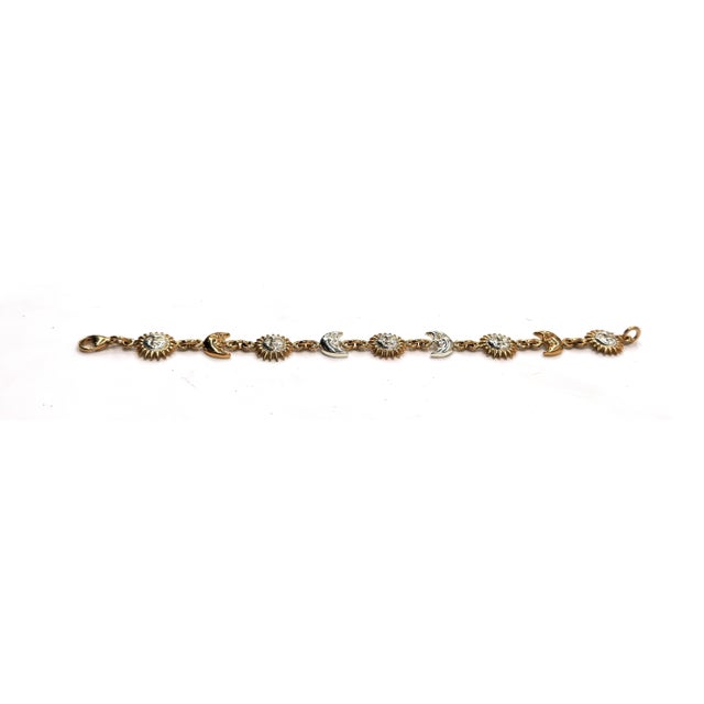 Signed Sergio Bustamante Sterling & Vermeil Sun & Moon Link Bracelet, 1990s For Sale - Image 12 of 18