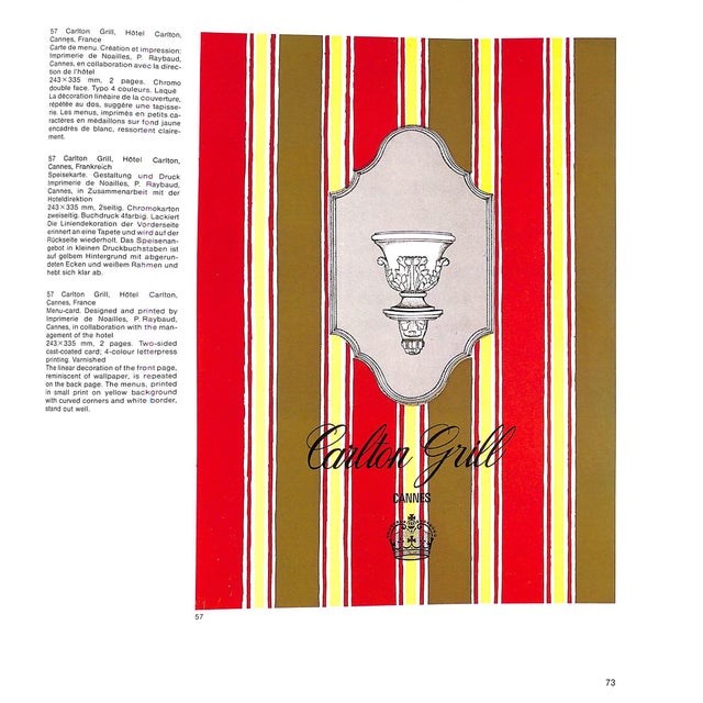 "Menu Designs" 1981 Schmidt, Hanspeter For Sale - Image 4 of 12