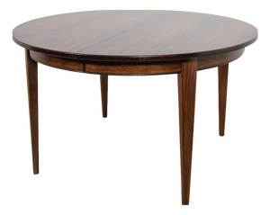 Mid-Century Modern Round Rosewood Model 55 Dining Table by Gunni Omann for Omann Jun, Denmark, 1960s