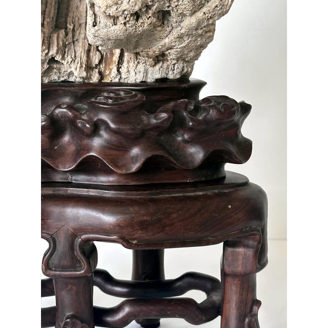 Rare Chinese Xuan Scholar Stone on Display Stand For Sale - Image 17 of 18