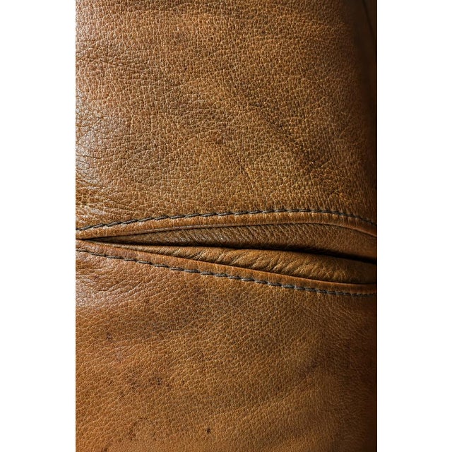 Brown Mid-Century Modern Industrial Brown Leather 3-Seater Sofa, 1960s For Sale - Image 8 of 18