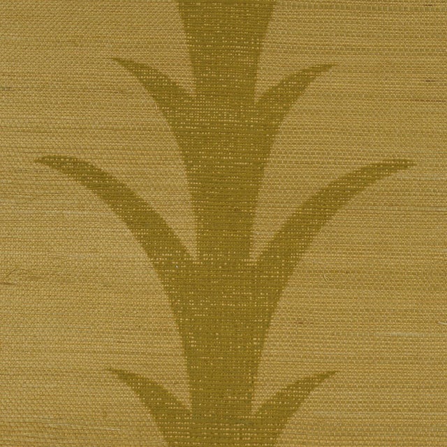 Contemporary Sample - Schumacher Acanthus Stripe Sisal Wallcovering In Celery For Sale - Image 3 of 5