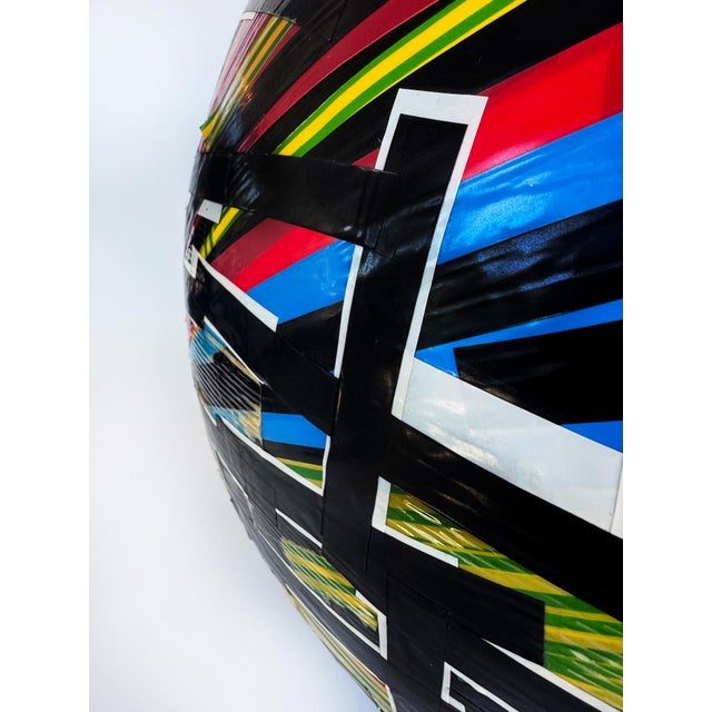Abstract Very Large Self Balancing Abstract Taped Orb Sculpture by Pepe Lopez, 2007 For Sale - Image 3 of 4