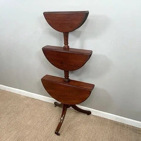 Fine mahogany dumbwaiter was used To serve several courses away from prying ears of servants