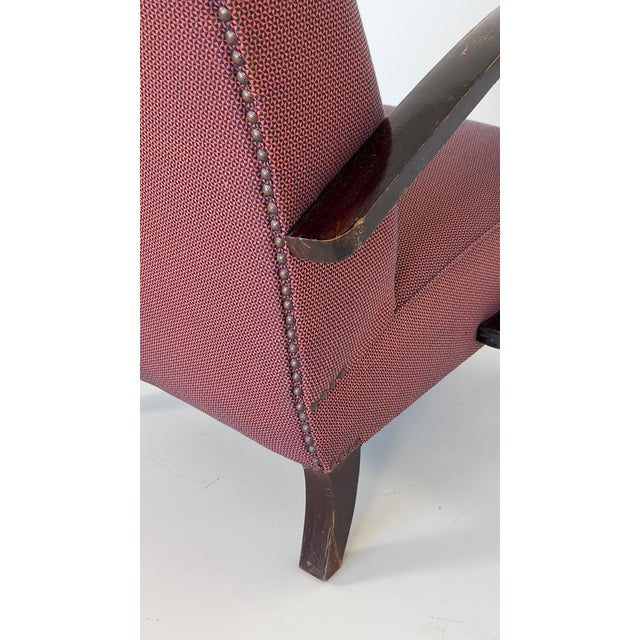 Wood Padded Armchair in the style of Jindřich Halabala, 1930s For Sale - Image 7 of 11