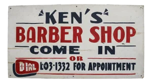Circa 1950s Ken's Barber Shop Sign