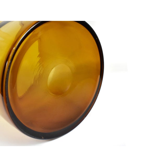 Mid 20th Century Mid 20th Century Handblown Amber Glass Cylinder Shape Vase For Sale - Image 5 of 6