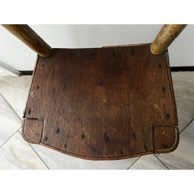 Late 19th Century Antique 19th C Faux-Bamboo Spindle-Back Spinning Chair For Sale - Image 5 of 7