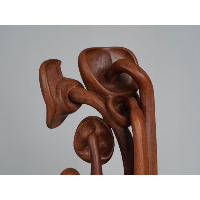 Wood Unknown, Organic Floral Wood Sculpture, 1970s, Wood For Sale - Image 7 of 10