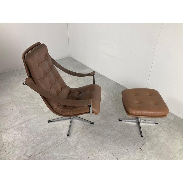 Set of Mid-Century Lounge Chair and Ottoman attributed to Geoffrey Harcourt, 1960s For Sale - Image 12 of 17