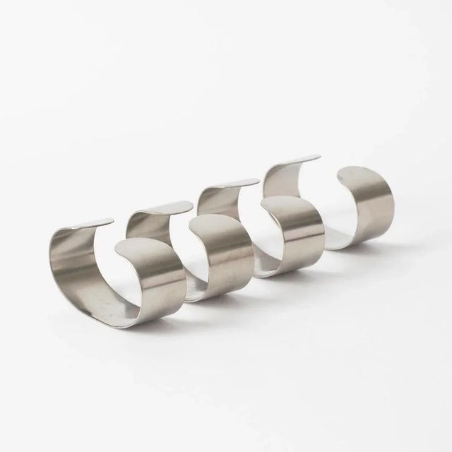 Stainless Steel Napkin Rings by Svend Jensen for MoMa, 1970s, Set of 4 For Sale - Image 9 of 9