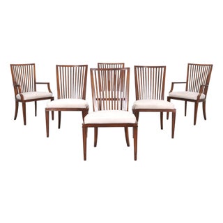 Set of Six Barbara Barry for Baker Spindle Back Dining Chairs For Sale