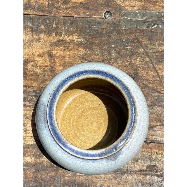 Vintage Original Glazed Ceramic Bowl For Sale - Image 10 of 12