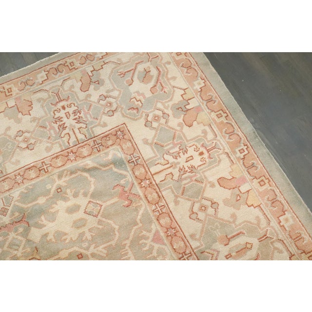 Lotto Motif Anatolian Oushak Square Rug rug no.j4908 For Sale - Image 9 of 11