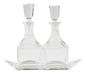 Art Deco Glass Vinegar and Oil Dispensers, 1920s