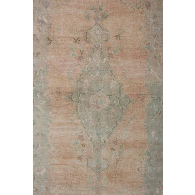 Vintage Orange Turkish Karapinar Pastel Rug 4'10" X 8'7" For Sale In Philadelphia - Image 6 of 13