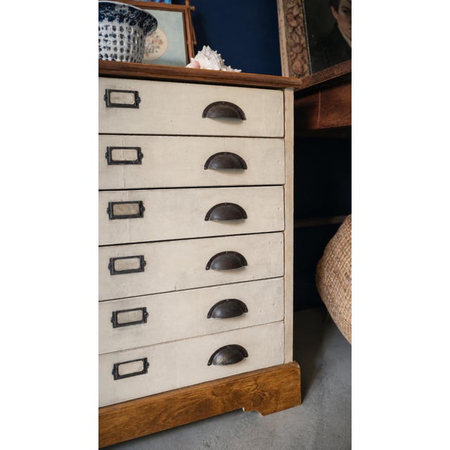 Wood Antique English Six-Drawer Archival Chest, 1900s For Sale - Image 7 of 9