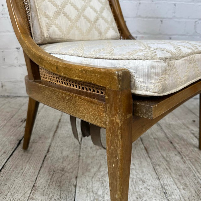 Mid century modern Set of 3 Harvey Probber Caned 'Gondola' Side Chairs. This rare set of 3 chairs features a caned back...