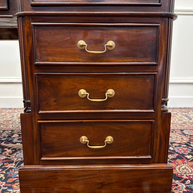 English Desk with Black Leather For Sale - Image 12 of 18