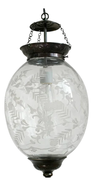 Vintage Etched Egg Indian Pendant Light