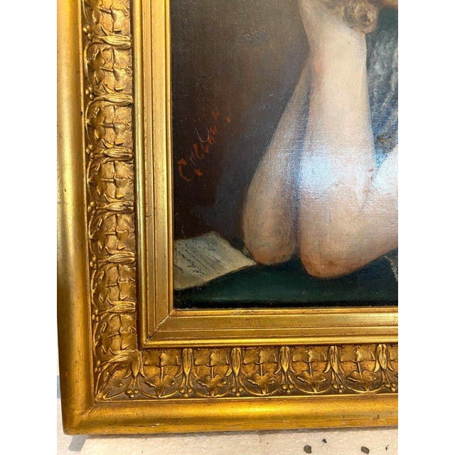 Portrait of Young Woman, 1920s, Oil on Canvas, Framed For Sale - Image 4 of 12