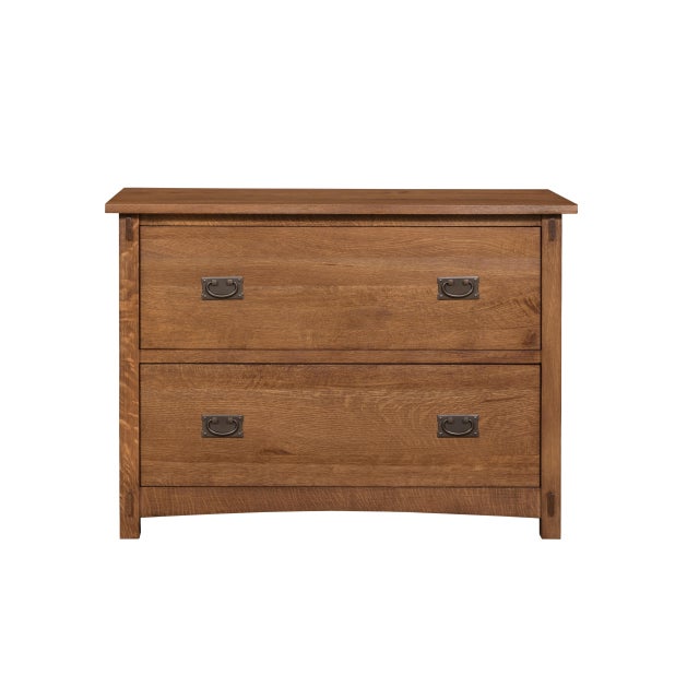 Brown Mission Oak 2-Drawer Lateral File Cabinet – Walnut Stain | in Stock & Ready to Ship For Sale - Image 8 of 12