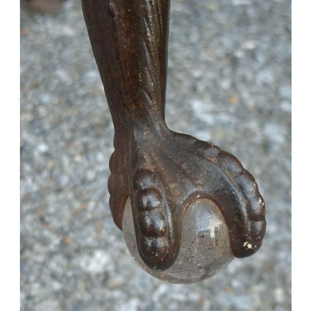 19th Century Oak Revolving Piano Stools With Glass Ball Claw Feet For Sale - Image 9 of 12
