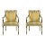 Vintage Late 20th French Empire Style Giltwood Armchairs With Striped Fabric For Sale