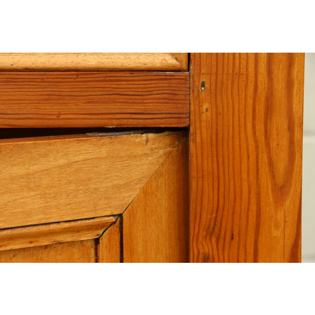 Antique Pine Vertiko Cabinet | Late 19th Century Solid Wood Cupboard With Drawers & Shelves | Rustic European Storage Cabinet For Sale - Image 13 of 18
