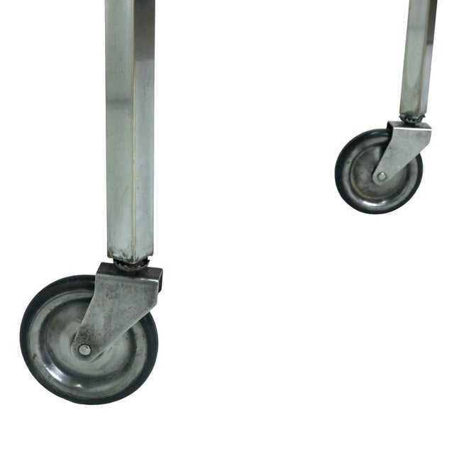 Metal Art Deco Bar Cart with Showcase For Sale - Image 7 of 9