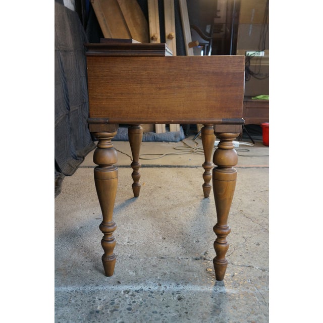 Antique Victorian Revival Walnut Spinet Writing Desk Secretary Library Table For Sale - Image 14 of 18