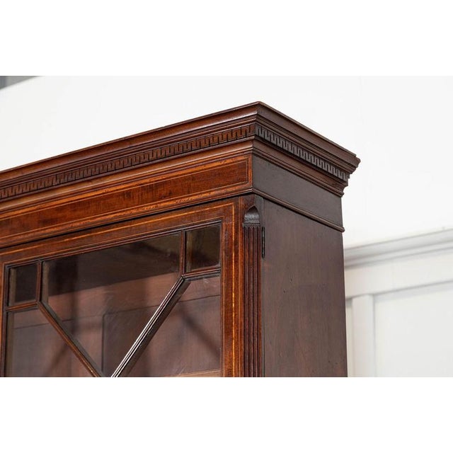 English Inlaid Mahogany Glazed Bookcase, 1870 For Sale - Image 11 of 18