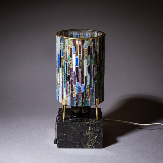 1960s Small Table Lamp with Glass Shade, 1960s For Sale - Image 5 of 9