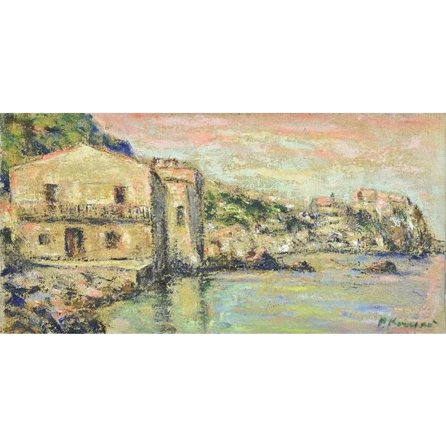 Pino Romanò, View of Chianalea di Scilla, Oil Painting, 1990s For Sale - Image 4 of 4