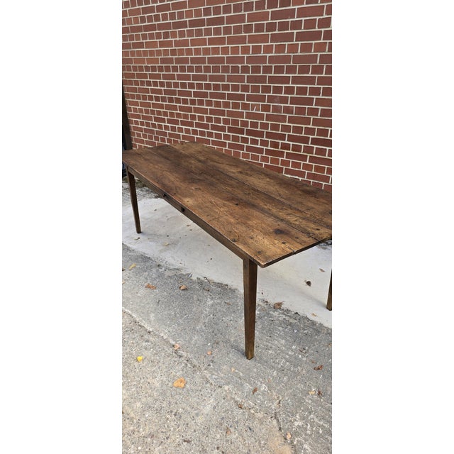 French Plank Kitchen Refectoy Farmhouse Dining Table, 1850 For Sale - Image 10 of 17