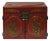 Chinese Oriental Red Dragon Phoenix Mirror Rectangular Jewelry Box For Sale