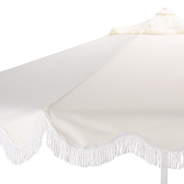 Spritely Home Torsa 9 Ft Crank Umbrella, Ivory/White Pole For Sale - Image 4 of 9