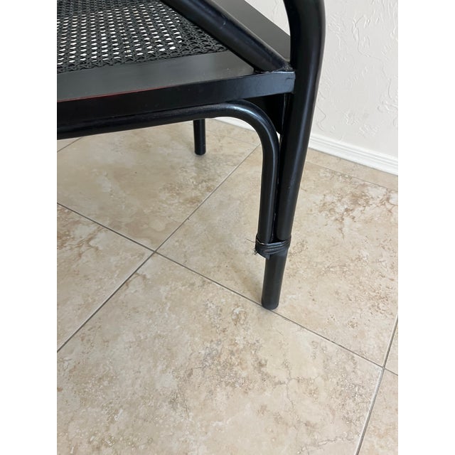 Ornamental & Decorative Materials Mid 20th Century Chinese Chippendale Style Black Faux Bamboo Armchair For Sale - Image 7 of 12