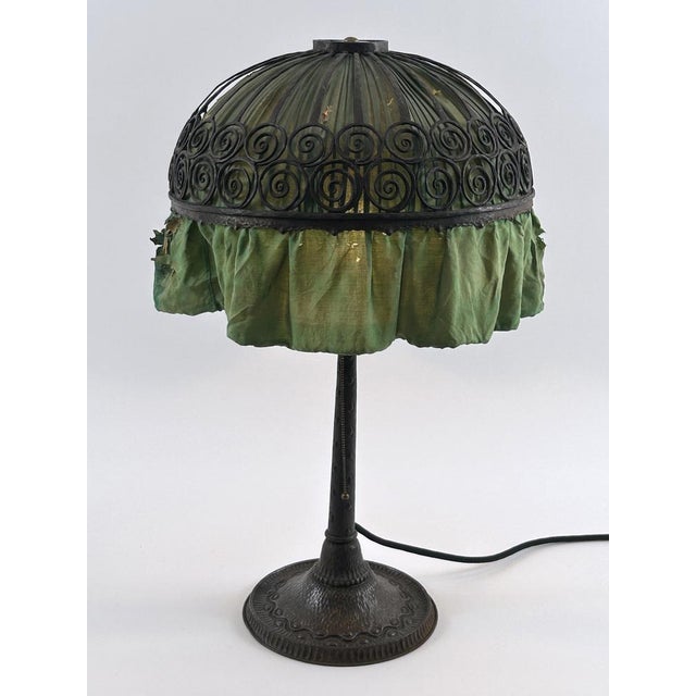 Metal Antique Art Nouveau Table Lamp from Reinhold Kirsch, 1900s For Sale - Image 7 of 18