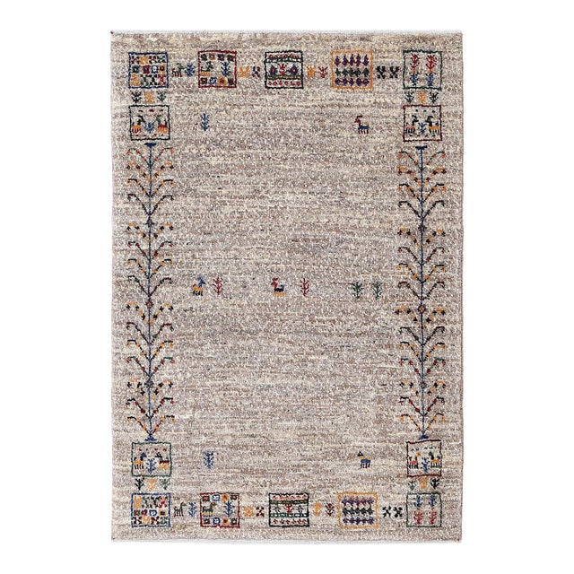 Pasargad DC Beige Color Fine Hand Knotted Gabbeh Rug For Sale