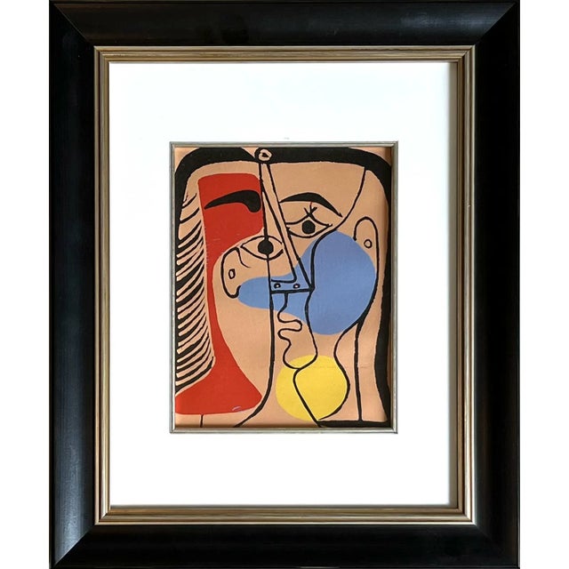 Artist: Pablo Picasso Country: Spain Title: Large red, blue & yellow Head Medium: Linocut in colors Paper Size: Vellum...