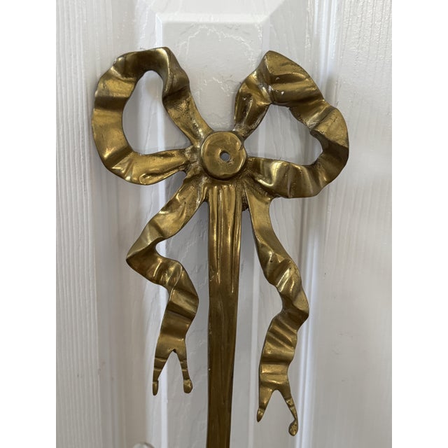 Mid 20th Century Louis XIV Solid Brass 3-Arm Wall Sconces W/Ribbons For Sale - Image 13 of 17