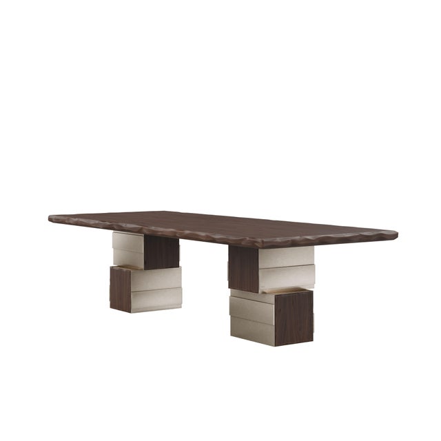 Wood Anthracite Dining Table by Porus Studio For Sale - Image 7 of 12
