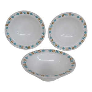 Mid 20th Century Anchor Hocking Fire King 927 Glass Bowls 3pc Set Ludwig and Kibbey Pattern
